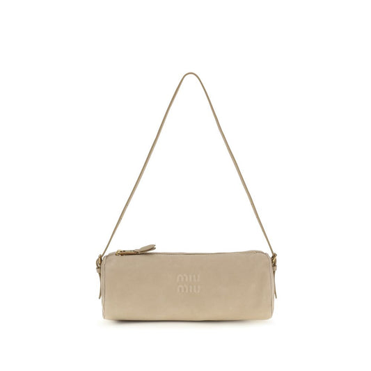 Beige Calf Leather Bos Taurus Shoulder Bag