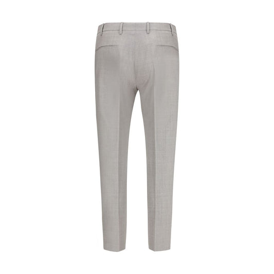 Gray Fleece Wool Dress Pants