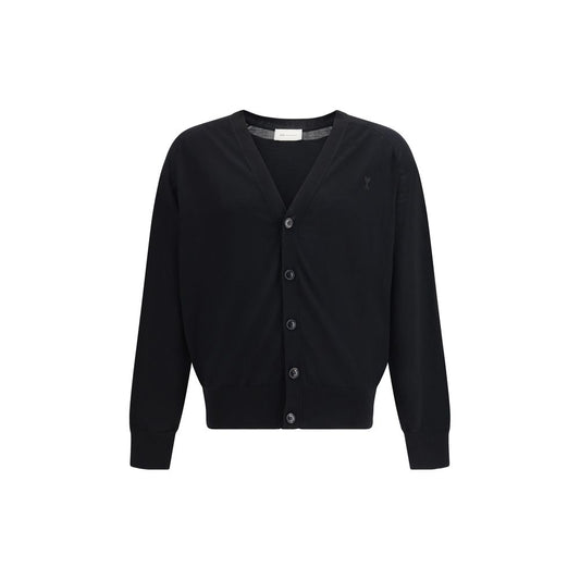 Black Merino Wool Cardigan