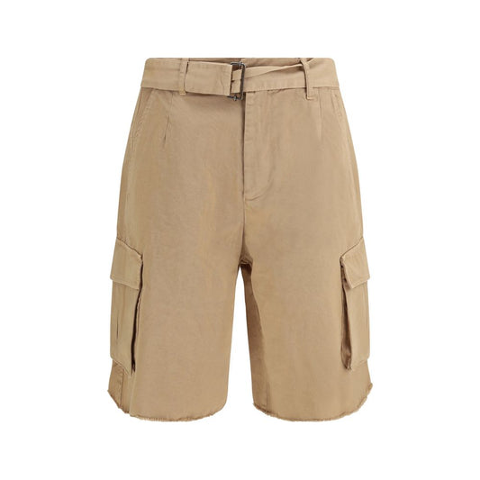 Beige Cotton Bermuda Shorts