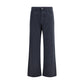 Blue Cotton Flared Jeans