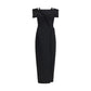Black Polyester Cocktail Dress