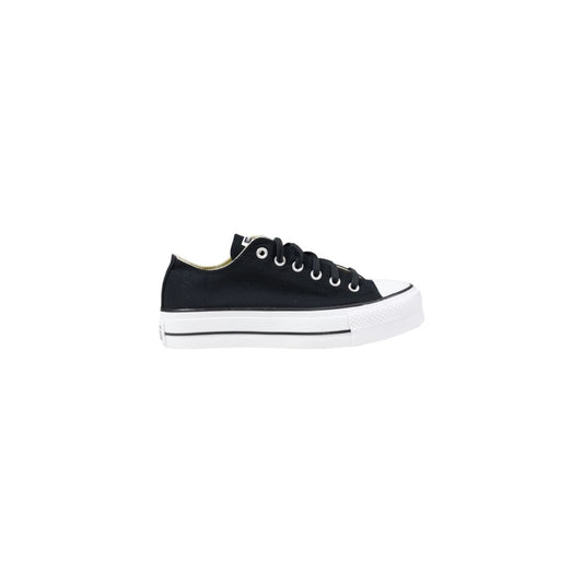 Black Fabric Platform Sneakers