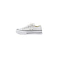White Fabric Platform Sneakers