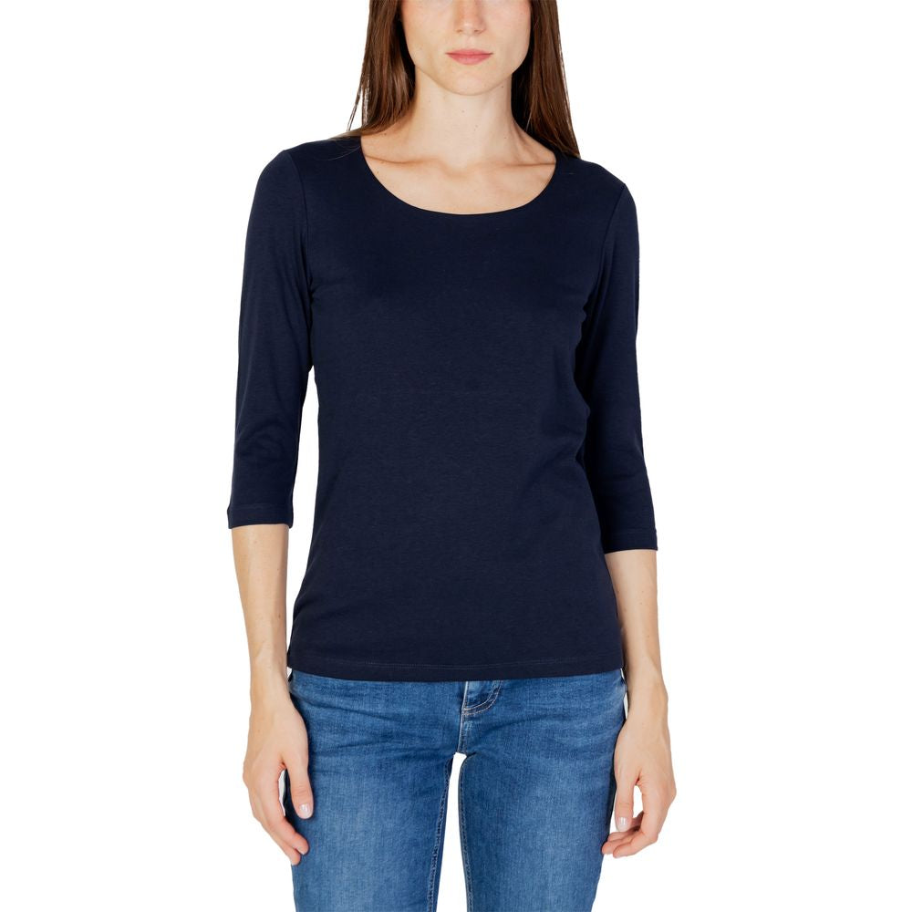 Blue Cotton Long Sleeve T-Shirt