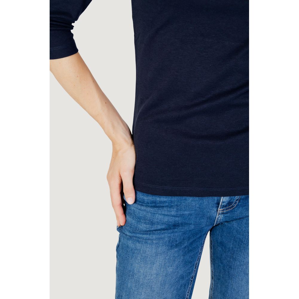 Blue Cotton Long Sleeve T-Shirt