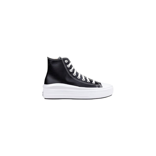 Black Synthetic Platform Sneakers