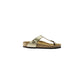 Gold Synthetic Flat Sandals