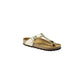 Gold Synthetic Flat Sandals