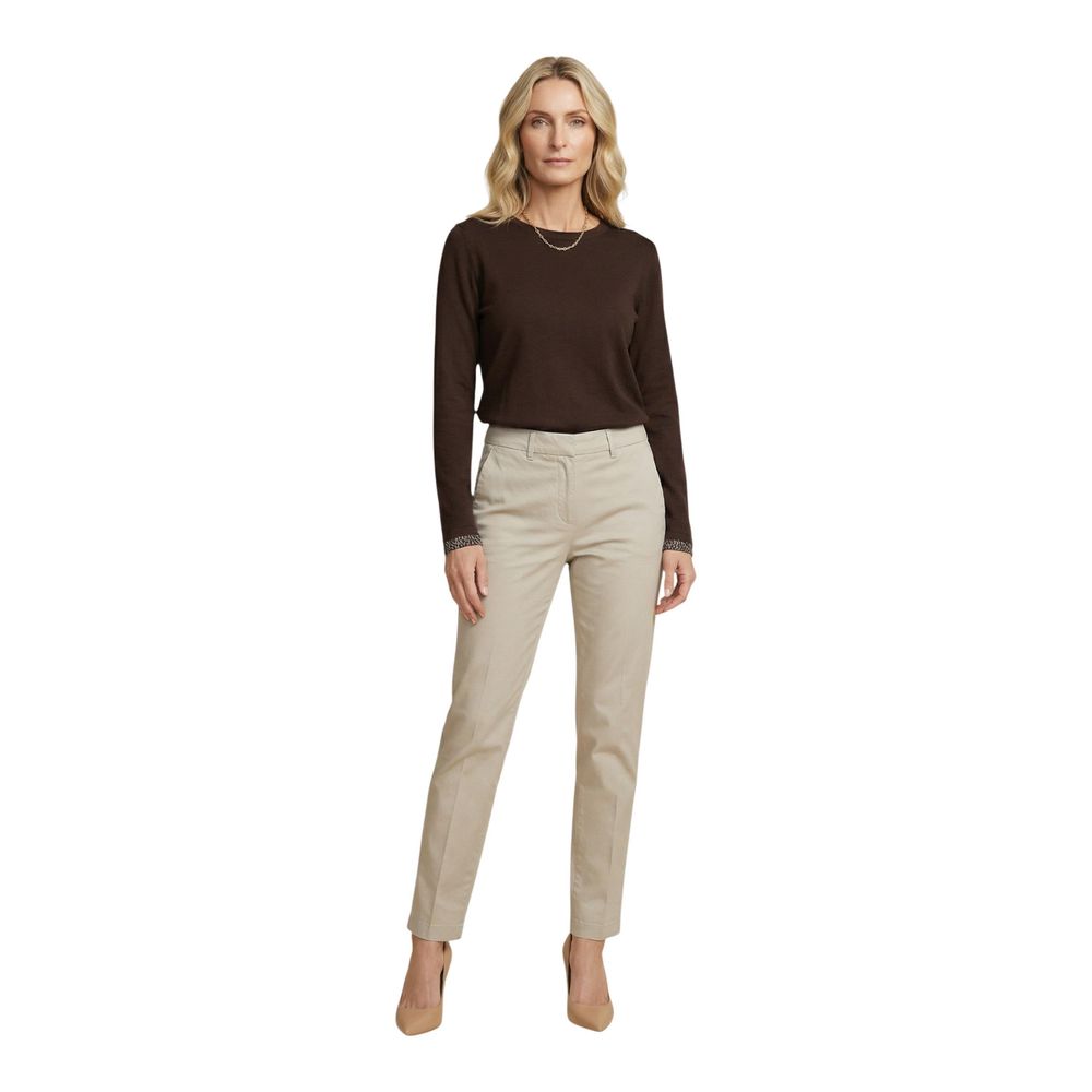 Brown Cotton Long Sleeve T-Shirt