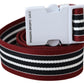 Black Cotton And Canvas Regular Belt