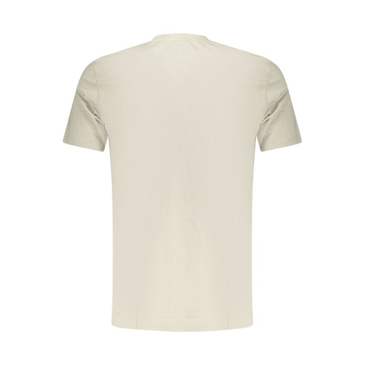 Beige Cotton Men T-Shirt