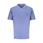Blue Cotton Men Polo