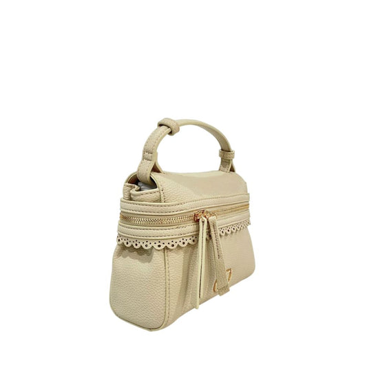 Beige Polyethylene Shoulder Bag