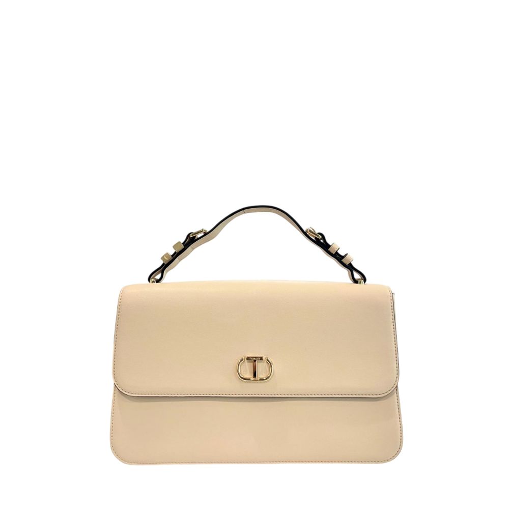 Beige Polyethylene Shoulder Bag