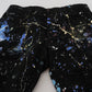 Black Cotton Color Splash Print Denim Jeans