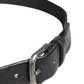 Men Black Leather Metal Buckle Belt