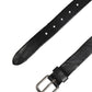 Men Black Leather Metal Buckle Belt
