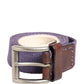 Men Purple Canvas Silver Metal Buckle Belt