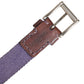 Men Purple Canvas Silver Metal Buckle Belt