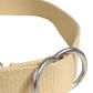 Men Beige Canvas Silver Metal Buckle Cintura Belt