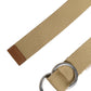 Men Beige Canvas Silver Metal Buckle Cintura Belt