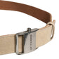 Men Beige Canvas Silver Metal Buckle Cintura Belt