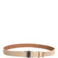 Men Beige Canvas Silver Metal Buckle Cintura Belt