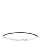 White Leather Studded Cintura Belt