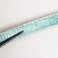 Women Green Leather Croco Print Studded Belt