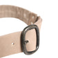 Women Beige Polyester Silver Metal Buckle Waist Belt