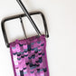 Women Purple Sequined Silver Metal Buckle Belt
