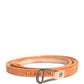 Women Orange Silver Metal Buckle Skinny Belt
