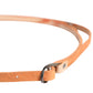 Women Orange Silver Metal Buckle Skinny Belt