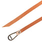 Women Orange Silver Metal Buckle Skinny Belt