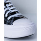 Black Cotton Platform Sneakers