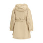 Beige Polyester Full-Length Jacket