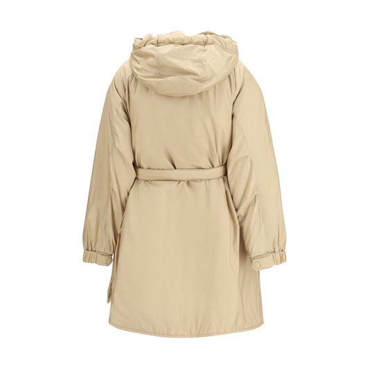 Beige Polyester Full-Length Jacket