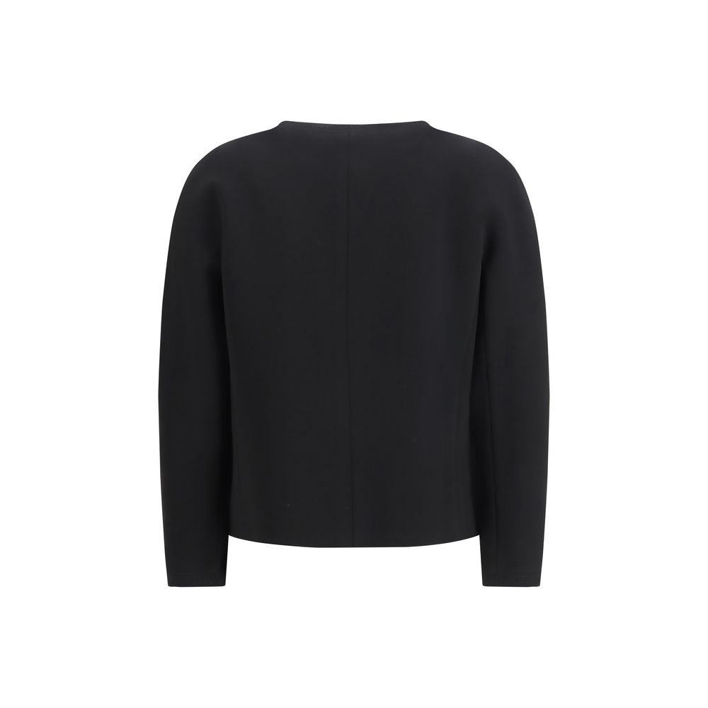 Black Triacetate Full-Length Jacket