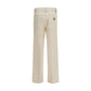 Beige Cotton Flared Jeans
