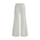 White Cotton Flared Jeans