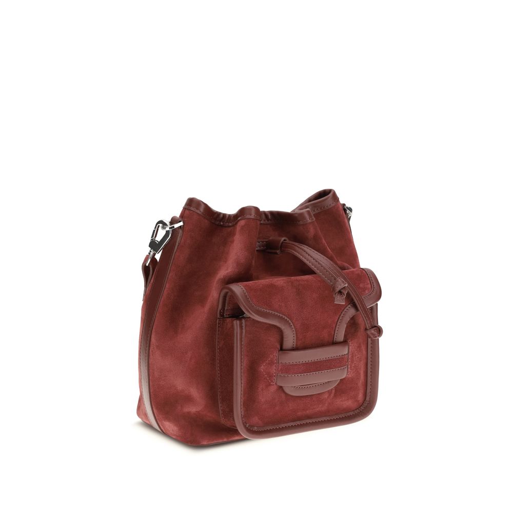 Bordeaux Calf Leather Bos Taurus Backet Bag
