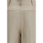 Beige Linen Casual Pants