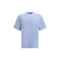 Blue Cotton Sleeveles T-Shirt