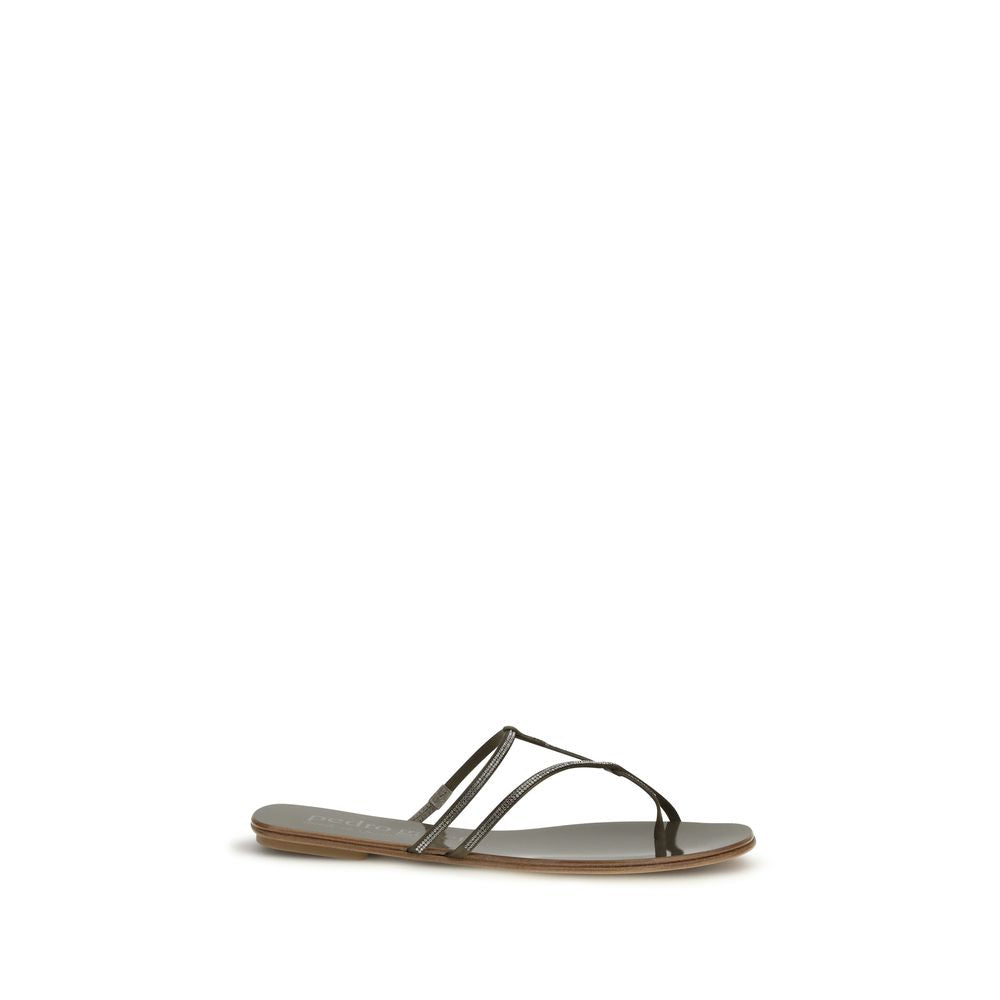 Brown Calf Leather Bos Taurus Flat Sandals