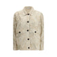 Beige Cotton Full-Length Jacket
