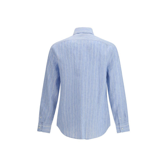 Blue Linen Pattern Shirt