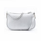 Gray Leather Shoulder Bag