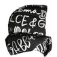 Black Logo Print Whole Head Wrap Capello Hat