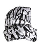 White Logo Print Whole Head Wrap Capello Hat